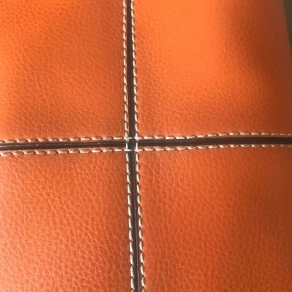 CUERO VACA Argentina Bag Vintage Tangerine Leather Snap Tubular Design 13” x 6” - Picture 10 of 10